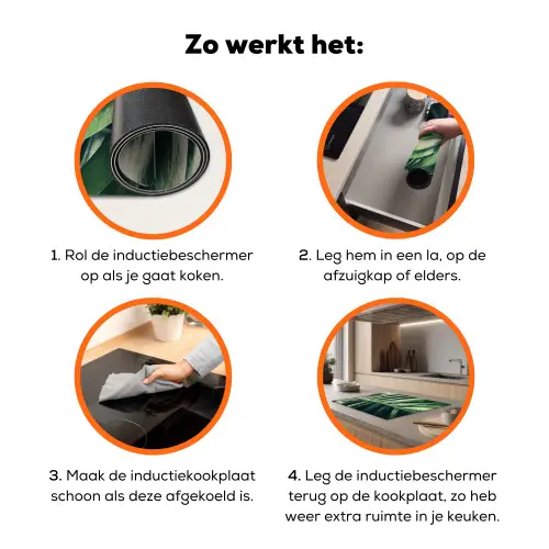 Inductie beschermer - Bananenblad - Tropisch - Jungle - Bladeren Inductie beschermer vinyl 3mm klein -zzzzzzz-td-werking