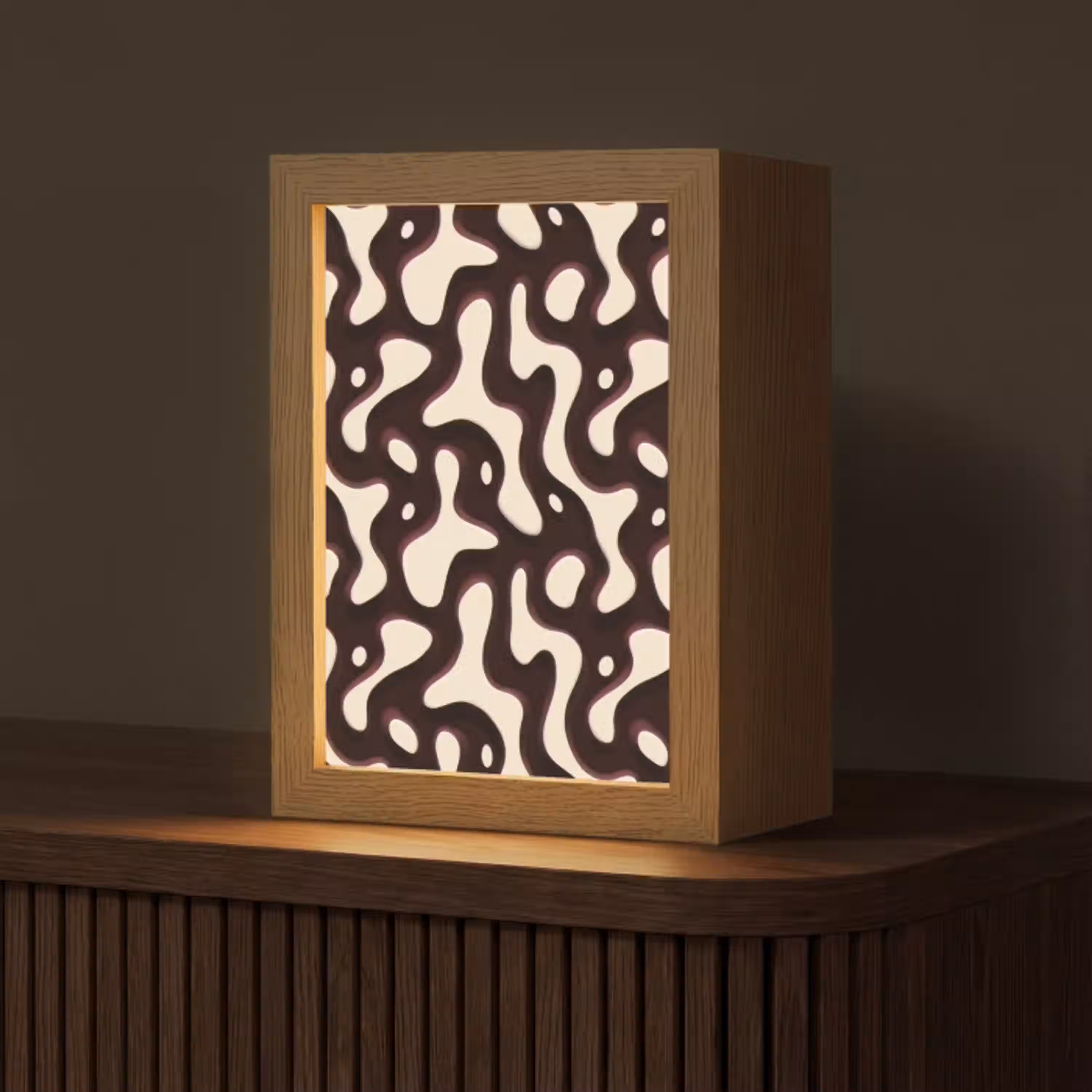 Organisch - Krachtig - Bruin Light Box met kabel (Tafellamp) klein 925 -z3d_website