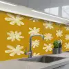 Bloem - Speels - Okergeel keuken achterwand 2 middel 871 -3d_schuin