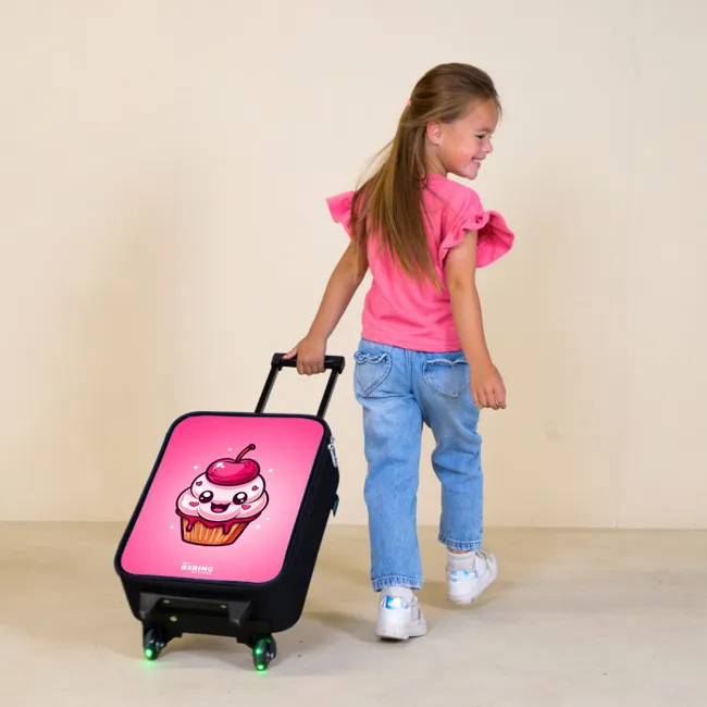 Carrie cupcake Kinderkoffer - Zwart klein -sfeer1