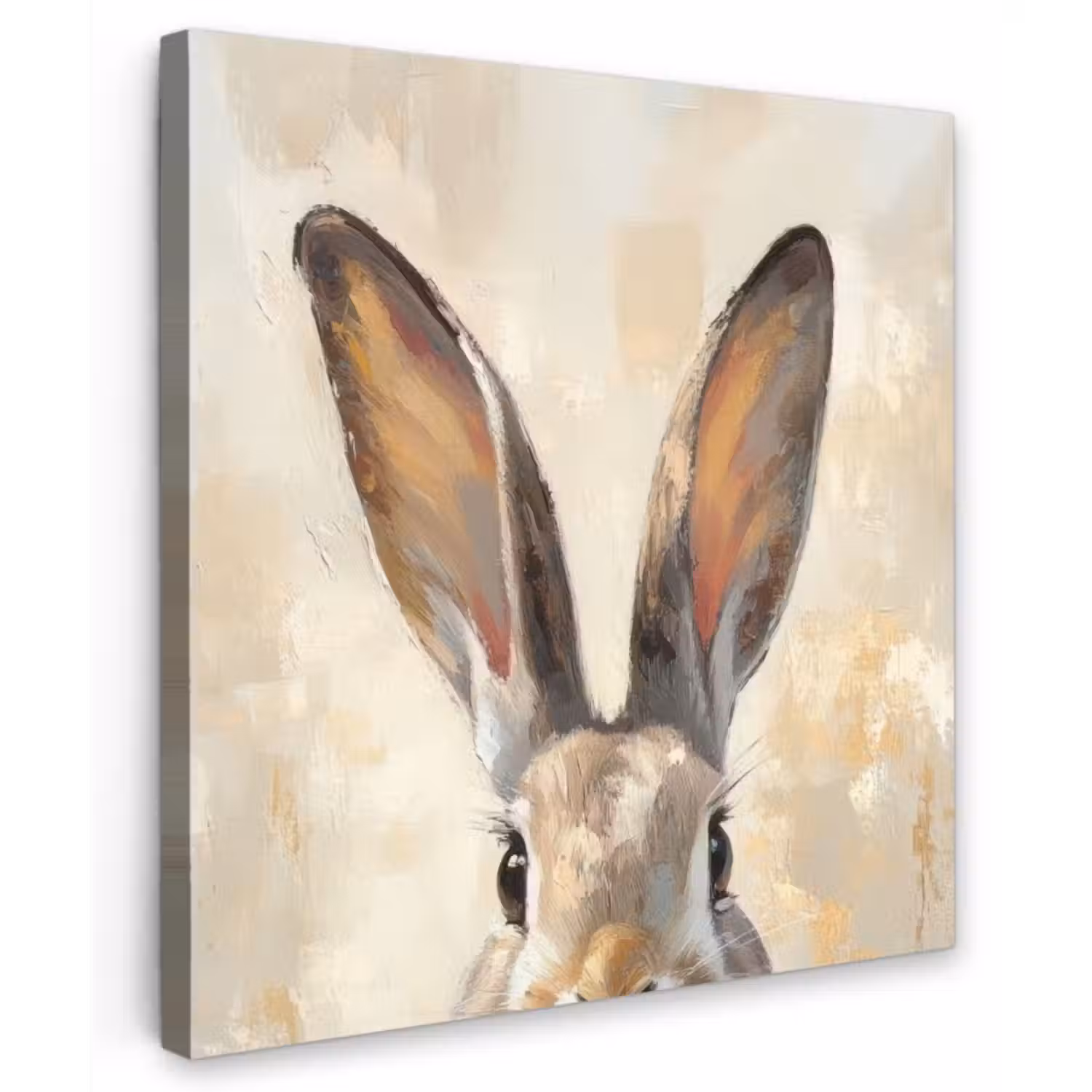Canvas schilderij - Haas - Oren - Bruin