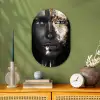Vrouw - Bladgoud - Zwart - Goud - Luxe Wandcirkel Ovaal Forex klein -sfeer2
