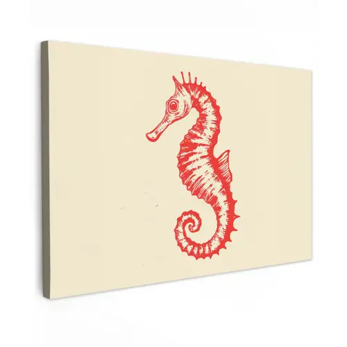 Zeepaardje - Rood - Fijne details canvas 2cm klein -z3d