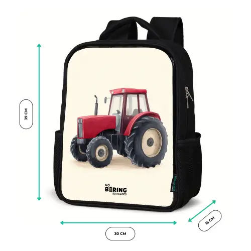 Tractor - Getekend - Rood Rugzak - Zwart middel -productfoto_formaten