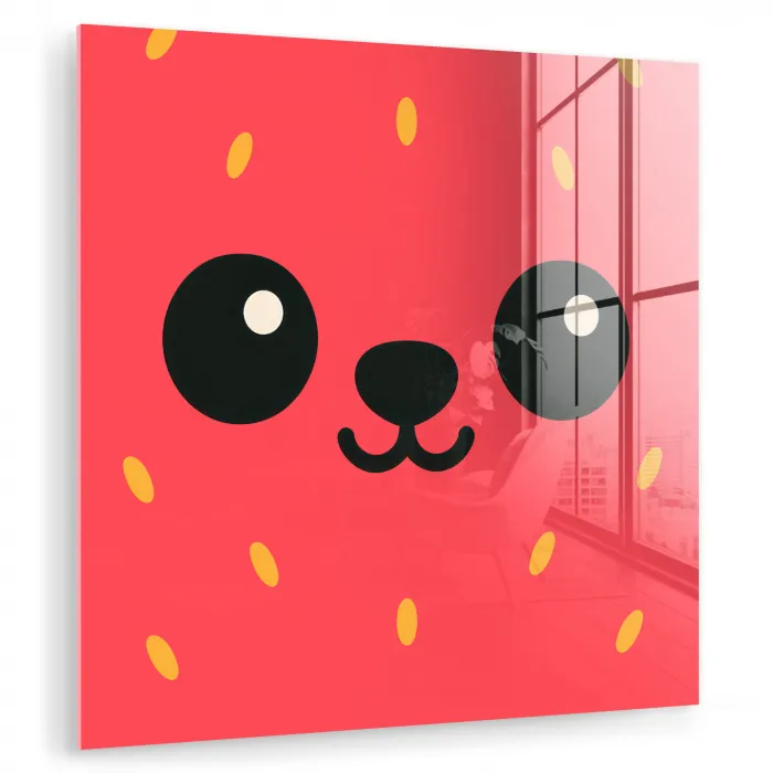 Kat - Aardbei - Cartoon plexiglas 5mm klein -zzzproduct_nieuw