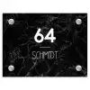 Zwarte marmer - Modern Naambord Rechthoek middel -3d