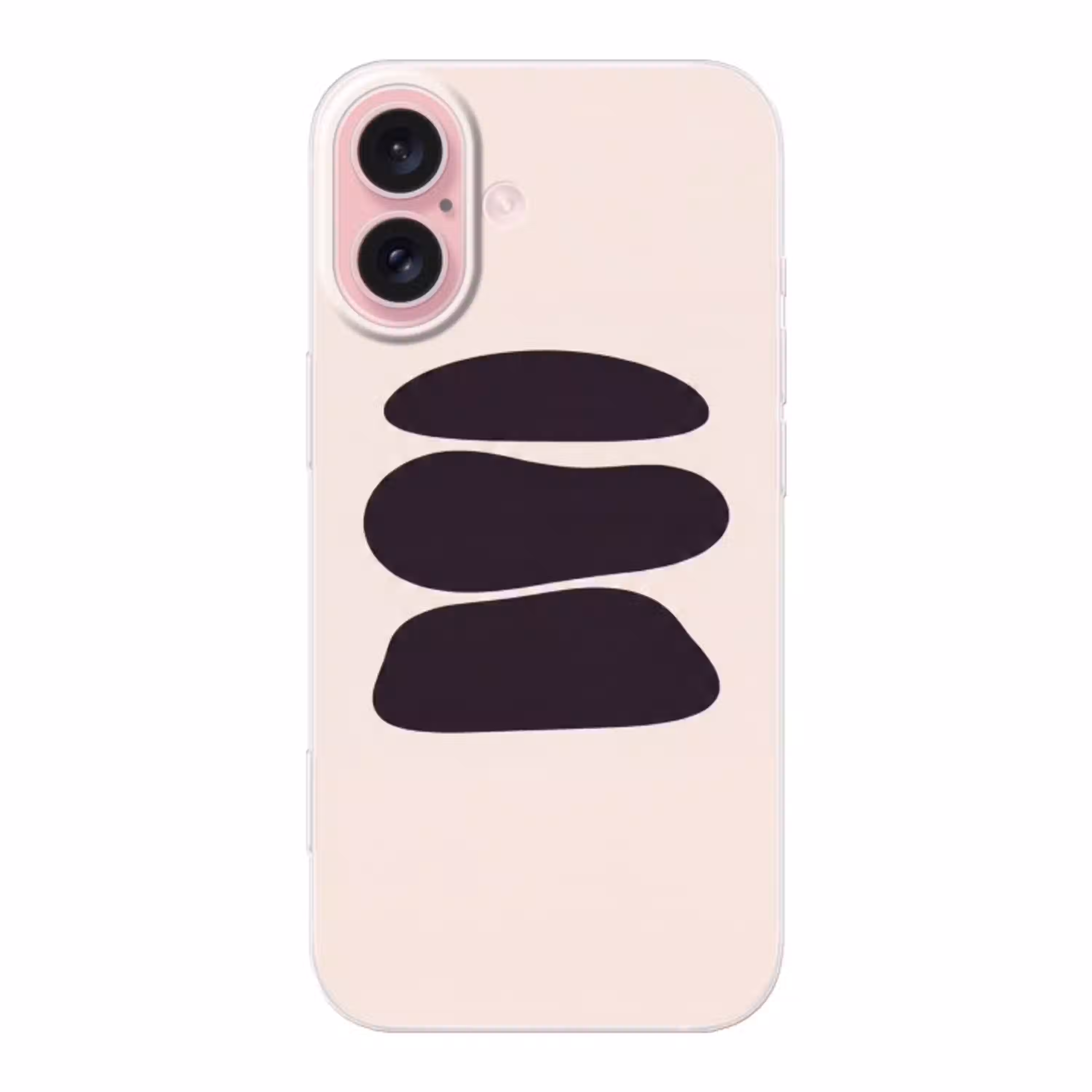 Vormen - Organisch - Zwart Apple iPhone 16 klein -3d