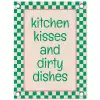Quote - Groen - Geblokt - Keuken tuinposter los doek klein -3d