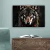 Dieren - Wolf - Portret - Zwart - Bruin canvas 2cm klein -sfeer4
