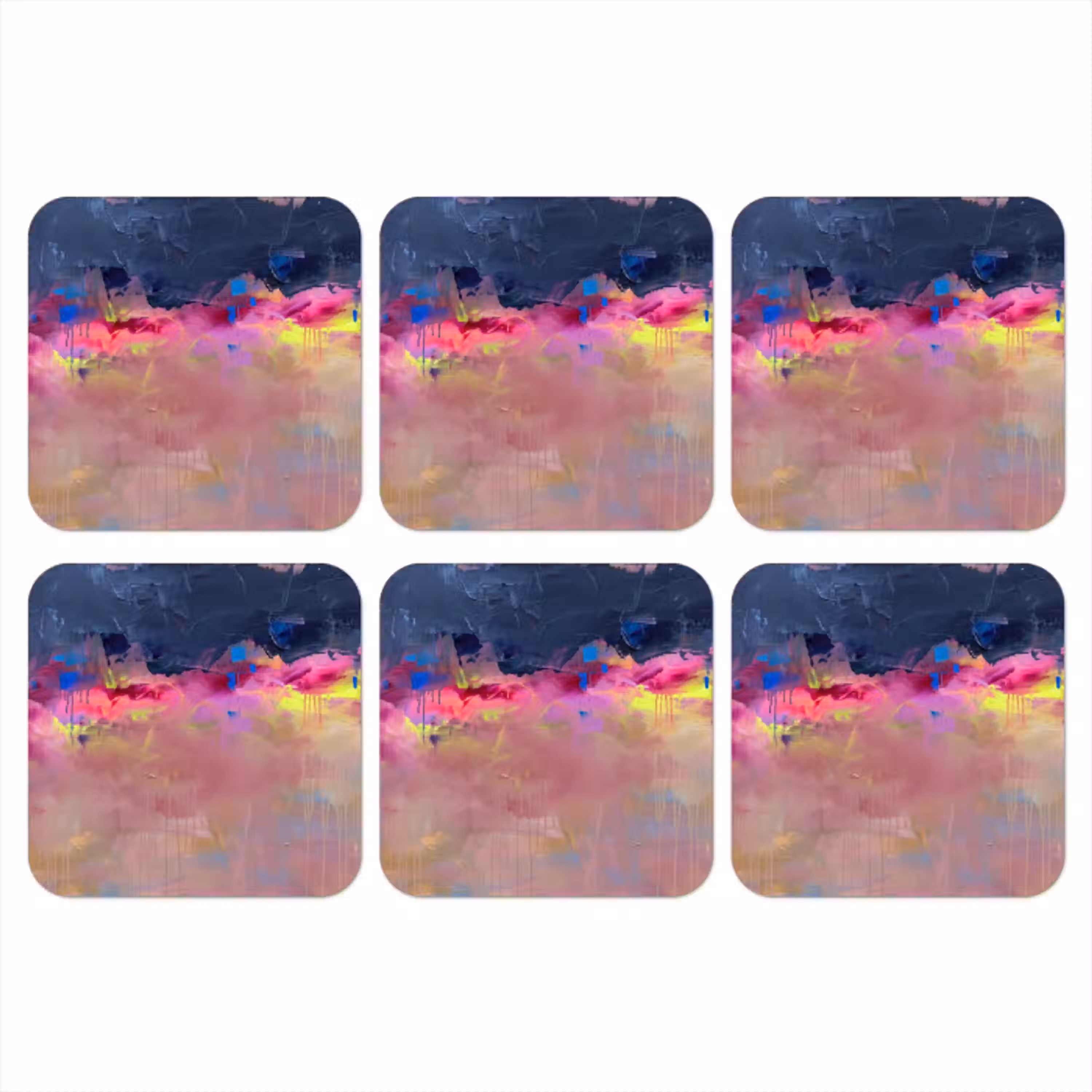 Abstract - Textuur - Kleuren - Modern - Roze onderzetter kurk middel -3d