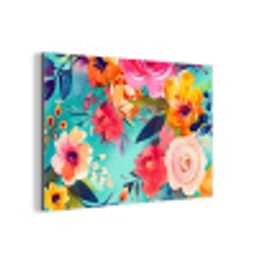 Bloemen - Olieverf - Kleurrijk - Natuur aluminium wit klein -3d