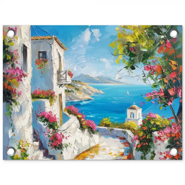 Landschap - Bloemen - Natuur - Zomer tuinposter los doek klein -3d