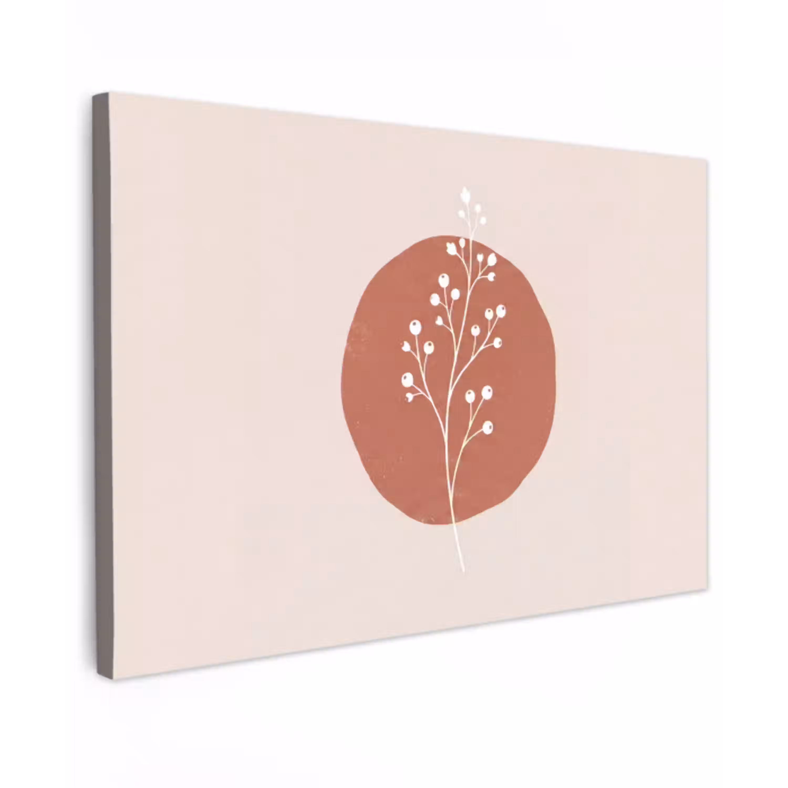 Plant - Tak - Abstract - Modern - Wit canvas 2cm klein -z3d