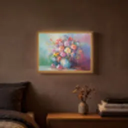 Bloemen - Kunst - Schilderij - Lente - Boeket Light Box met batterij (Wandlamp) middel -sfeer4