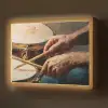 Drumstokken - Olieverf - Man Light Box met batterij (Wandlamp) middel -z3d_website