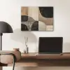 Abstract - Vlakken - Zwart - Rond PET vilt klein -sfeer5