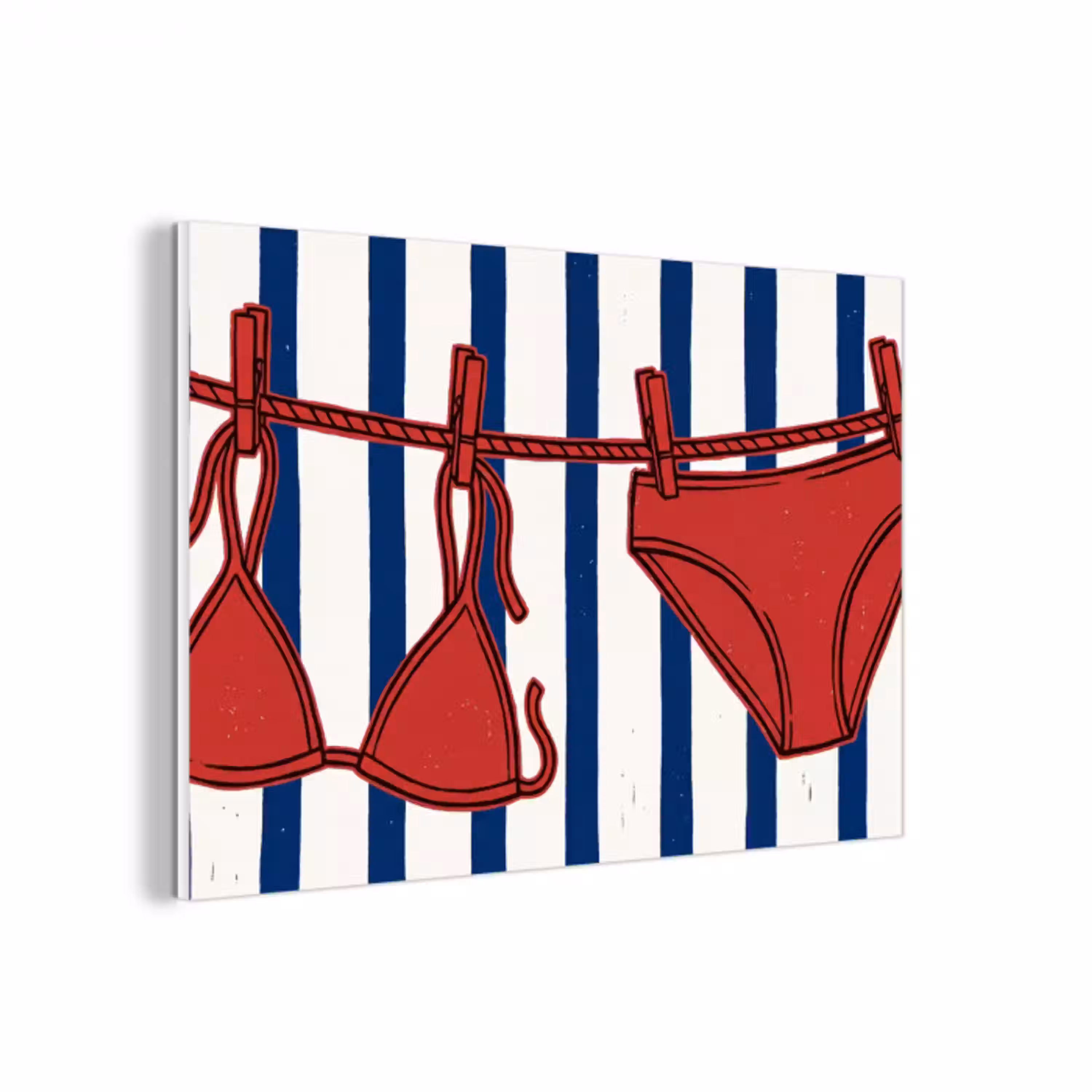 Badkleding - Waslijn - Zomer - Illustratie - Rood forex 5mm xxl -3d