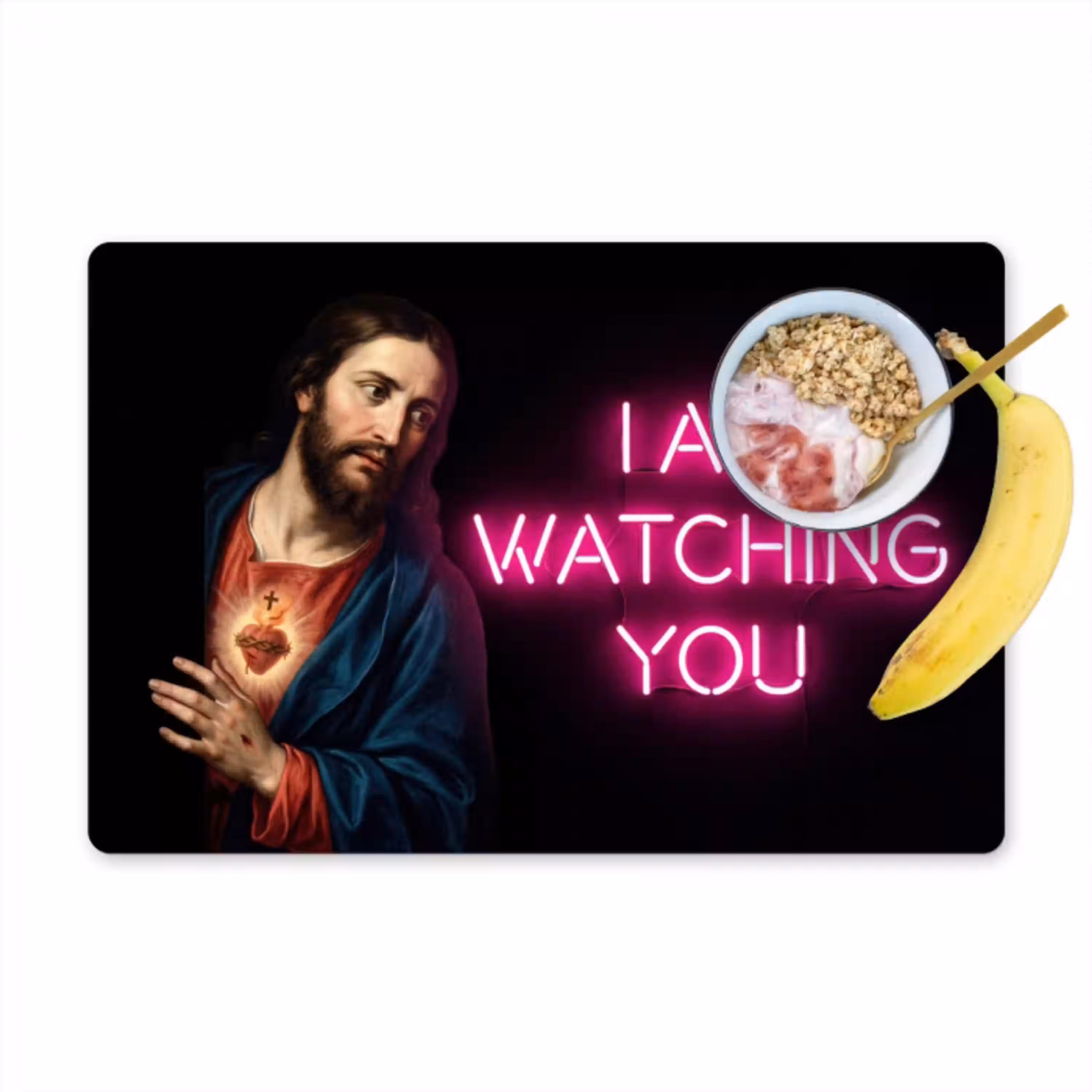 Man - Tekst - Neon Placemat vinyl groot -zzzproduct_Kitchenyeah-website