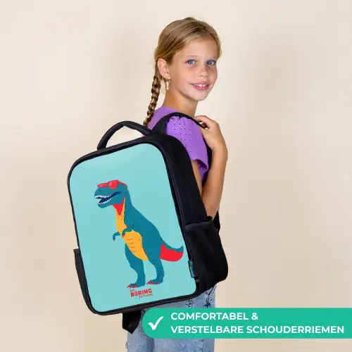 Coole T. rex met zonnebril Rugzak - Zwart middel -sfeer6_NL