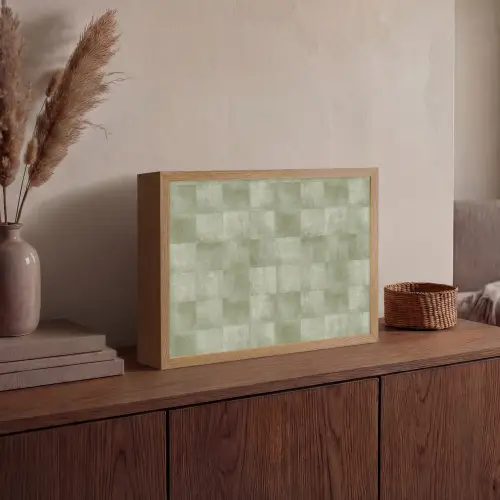 Vlakken - Rustiek - Groen Light Box met batterij (Wandlamp) middel 907 -sfeer2