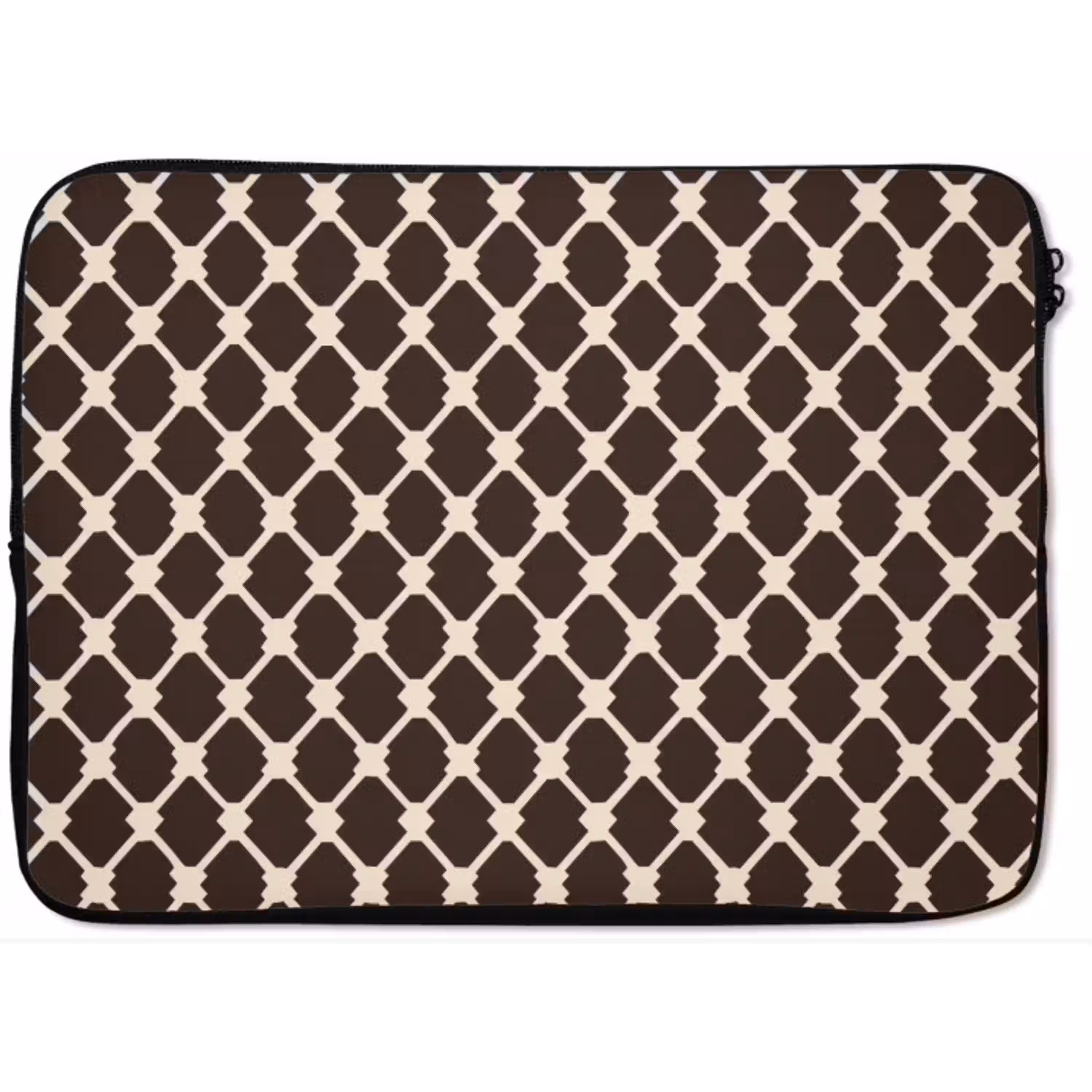 Bruin - Ruitpatroon - Geometrisch laptophoes neopreen klein 279 -zkaufland3dotto