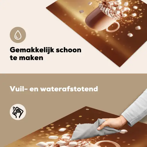 Chocomelk - Drinken - Warm - Bruin Inductie beschemer met haakjes klein -ky-schoon-nl
