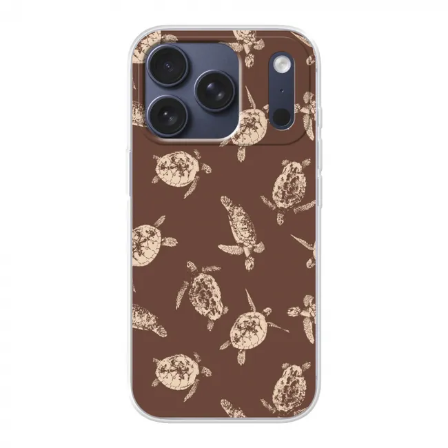 Telefoonhoesje - Schildpadden - Patroon - Bruin - Beige