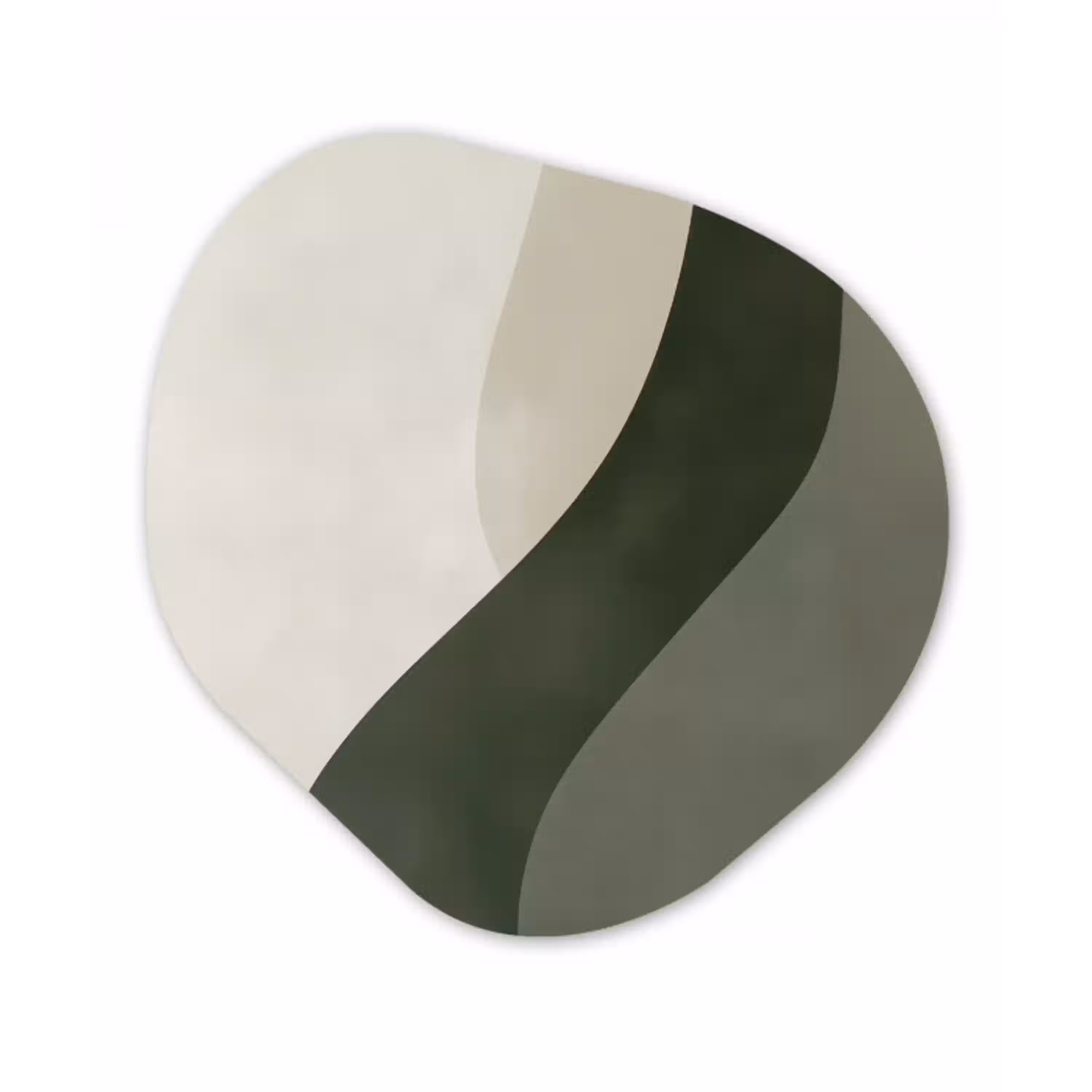 Japandi - Groen - Abstract - Modern Wandcirkel Organisch Plexiglas middel -3d