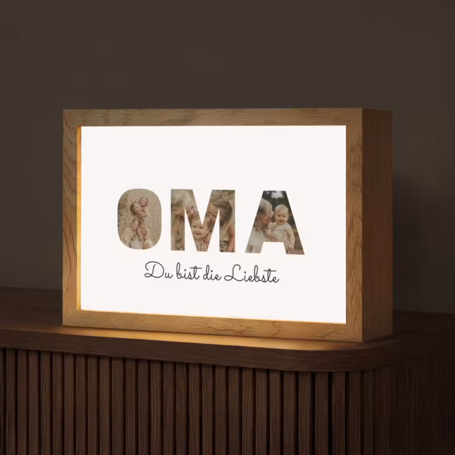 Personalisierte Lightbox - Oma - Buchstaben-Collage