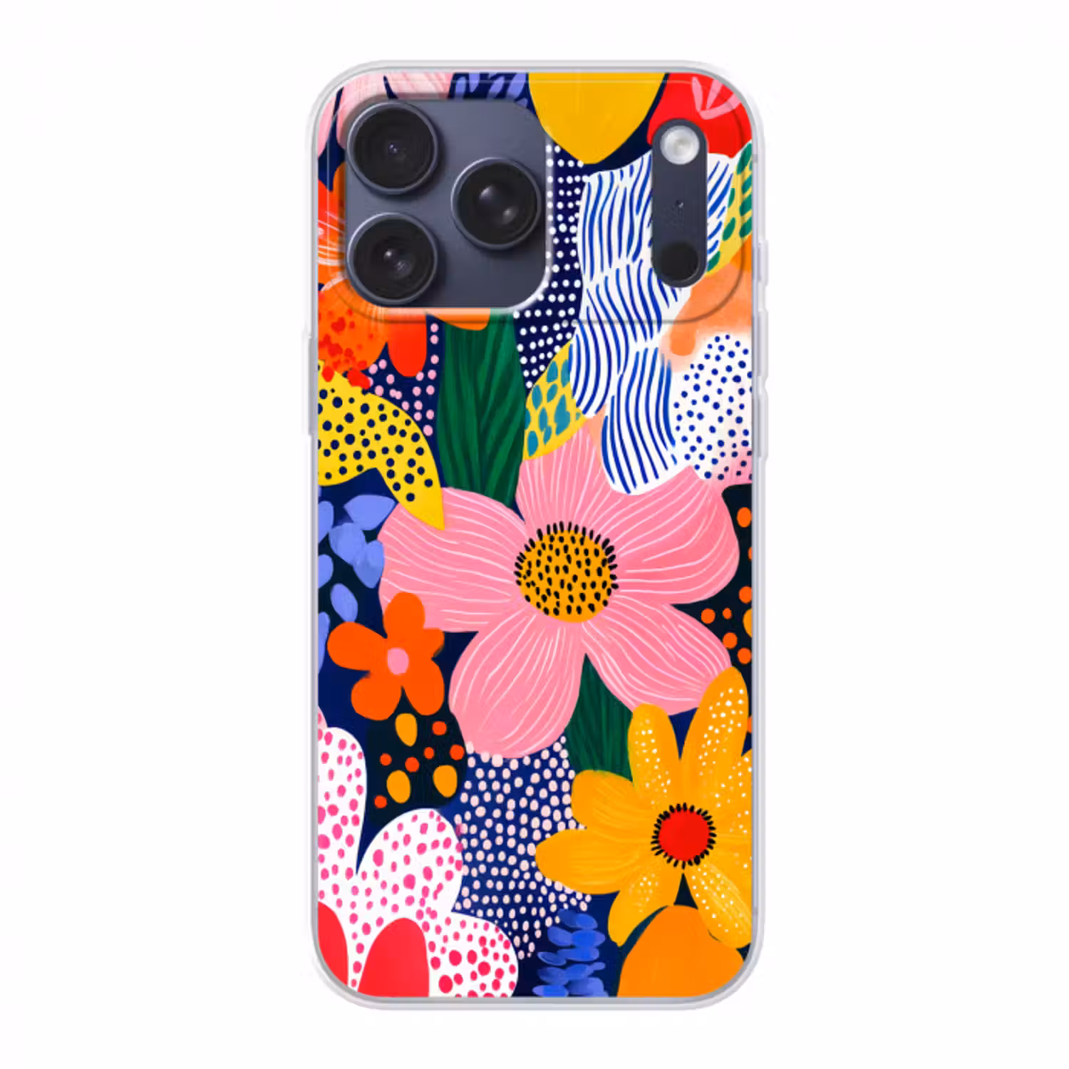 Handyhülle - Bunt - Blumen - Abstrakt - Punkte