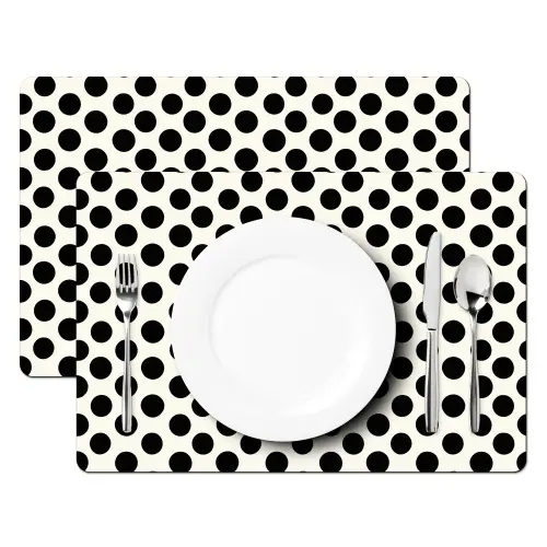 Klassiek - Stippen - Zwart Placemat vinyl groot 368 -zzsfeer2_Kitchenyeah-website