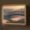 Brug - Mist - Bomen - Water Light Box met batterij (Wandlamp) middel -z3d_website