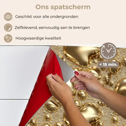 Druppels - Organisch - Goud keuken achterwand spatscherm klein 900 -spatscherm_NL