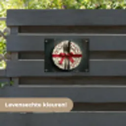 Rood - Strik - Bestek tuinposter los doek klein -sfeer3