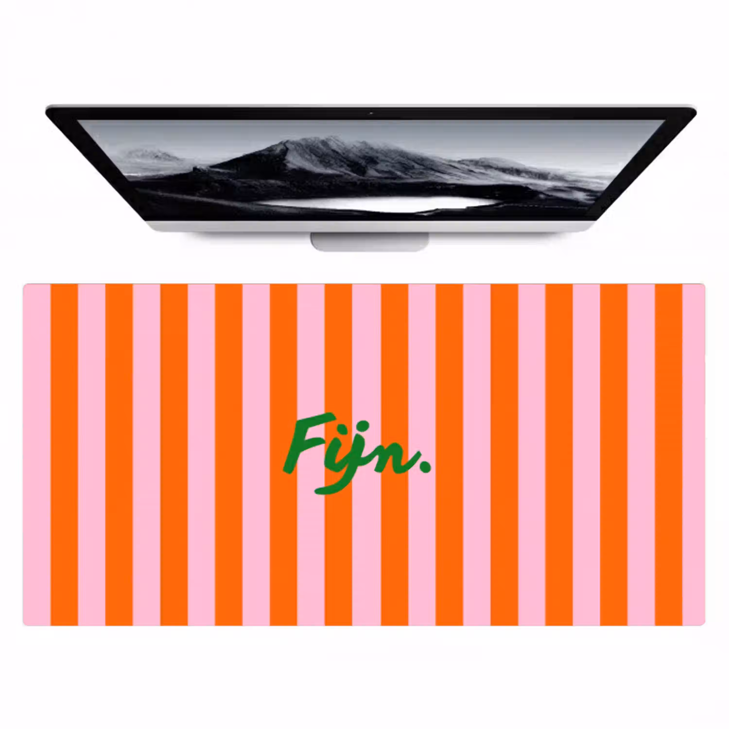 Patroon - Oranje - Fijn - Strepen Muismat XXL klein -zzz3d