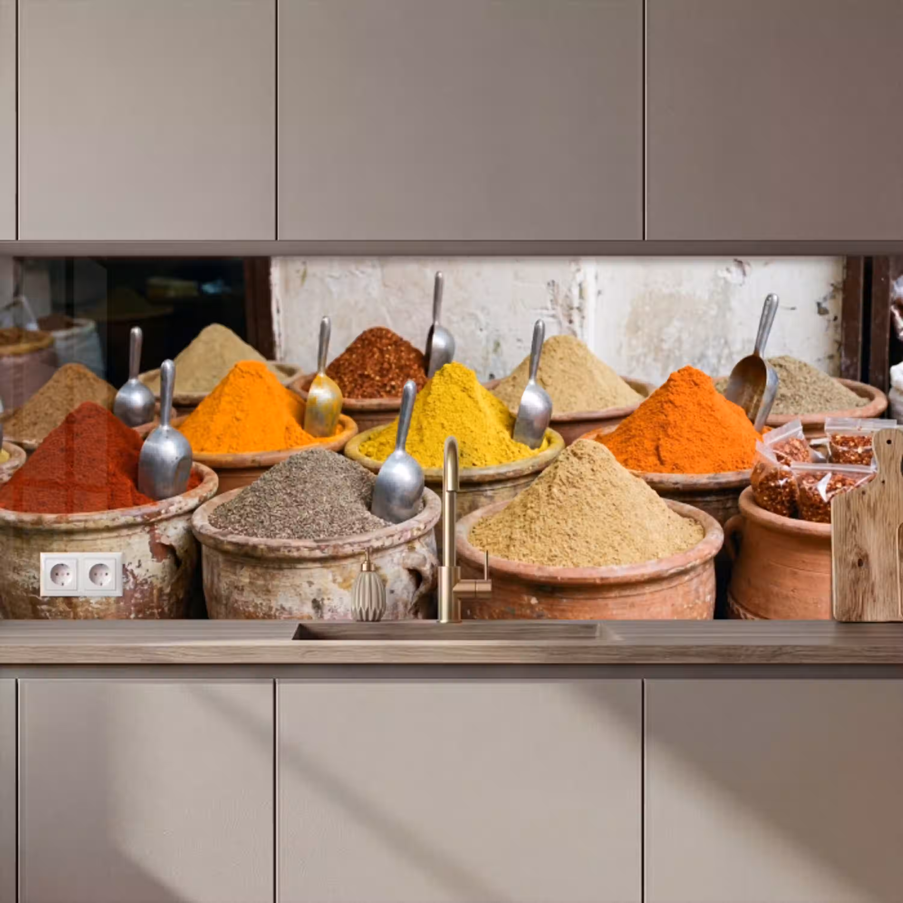 Kruiden - Potten - Oosters keuken achterwand 2 middel zz_3dshopping