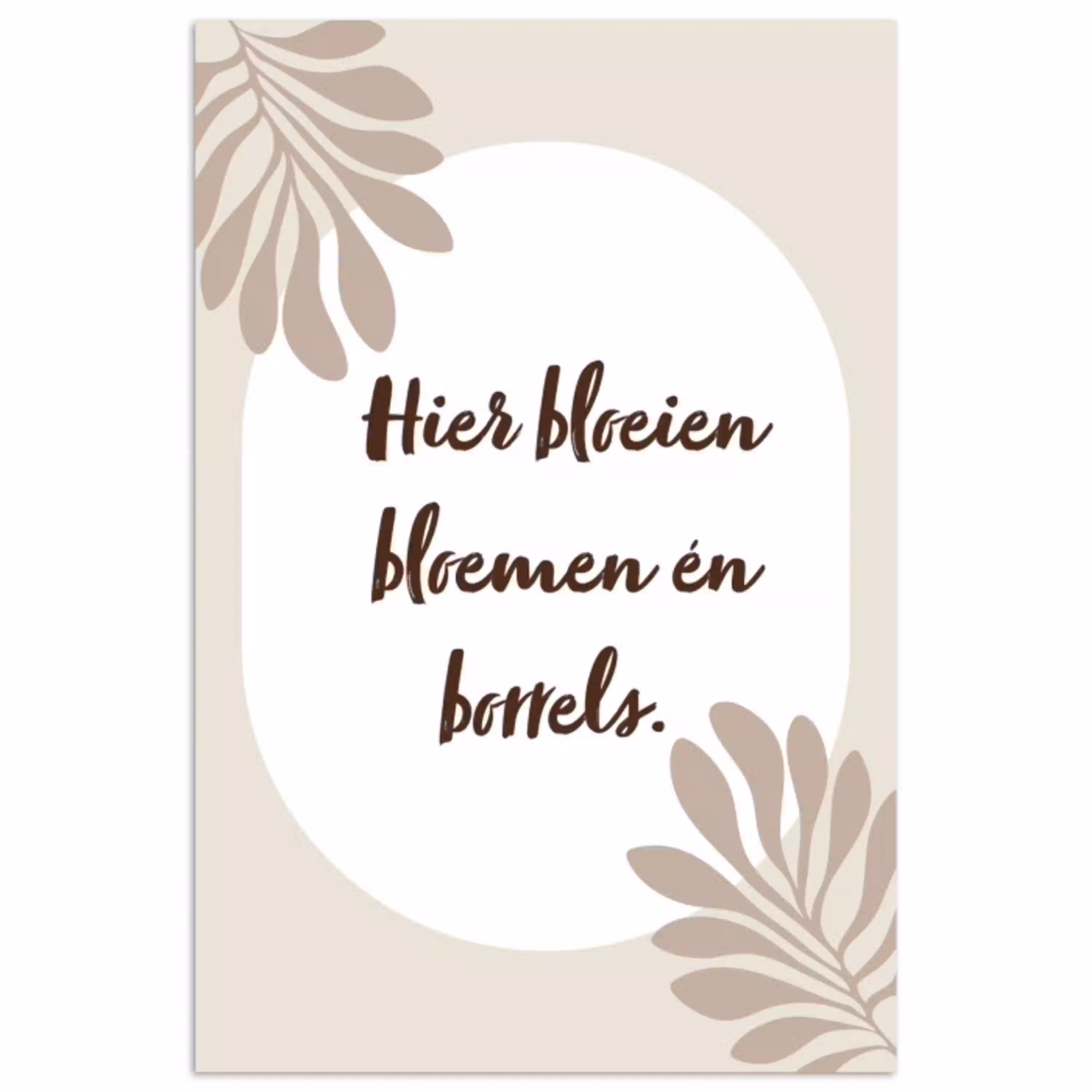 Bloemen - Quote - Zomer - Beige poster papier klein -3d