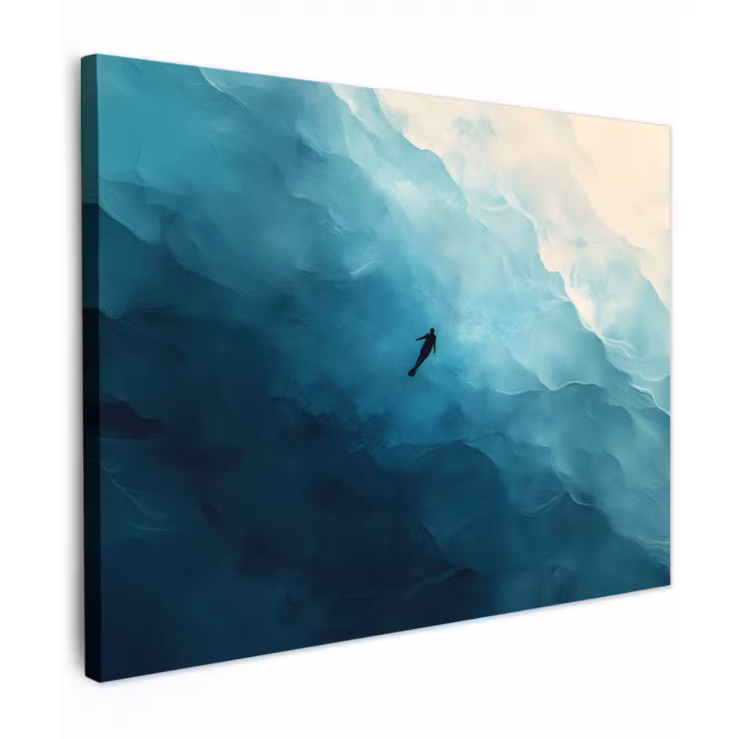 Leinwandbild - Meer - Silhouette - Abstrakt - Blau