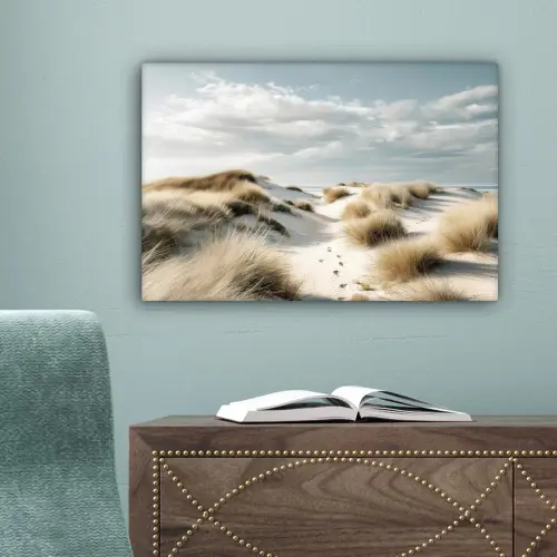 Duinen - Gras - Sporen - Wolken canvas 2cm klein -sfeer4