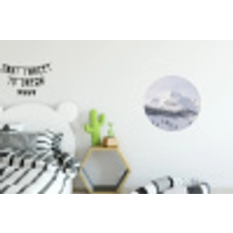 Berg - Sneeuw - Winter - Natuur - Wit Wandcirkel aluminium klein -kinderkamer