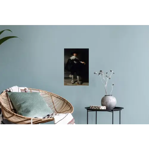 Het huwelijksportret van Marten Soolmans - Rembrandt van Rijn Muursticker klein -plant