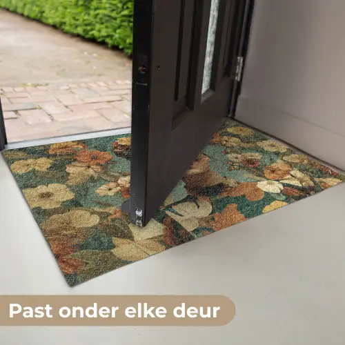 Bloemenkrans - Vrouwengezicht - Zonnebril - Oranje Deurmat klein -USP_NL