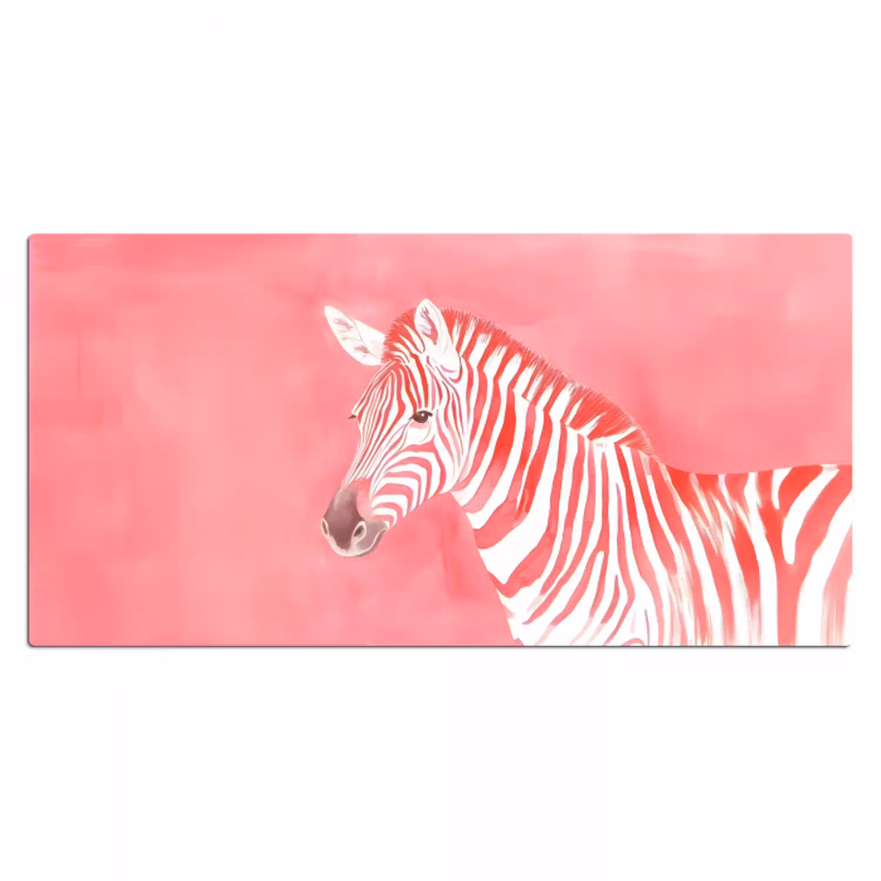 Zebra - Pink - Verf Muismat XXL klein -3d_leeg