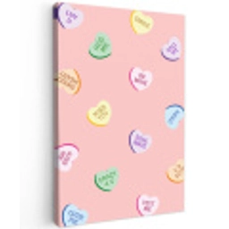 Hart - Snoep - Pastel - Tekst Tuinposter op houten frame 2 cm dik middel -3d