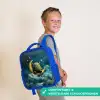 Groen monster op maansikkel Kinderrugzak - Blauw middel -sfeer3_NL