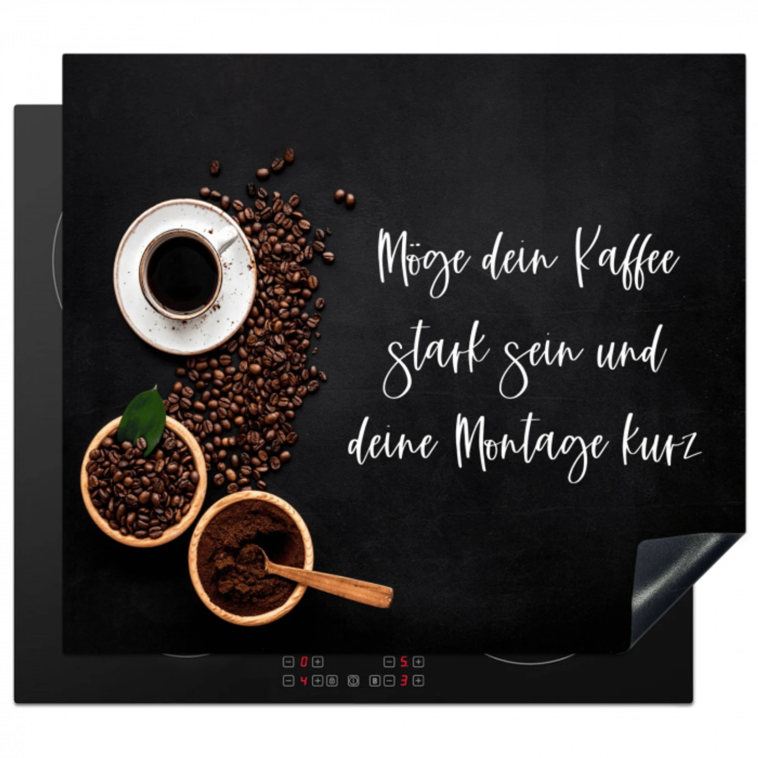Koffie en Wijsheid Inductie beschermer vinyl 3mm middel -3d