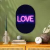 Neon - Love - Valentijn Wandcirkel Ovaal Forex klein -sfeer2