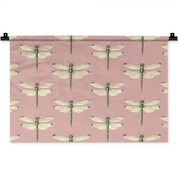 Lillibellen - Patroon - Roze Wandkleed katoen klein 269 -zz3d