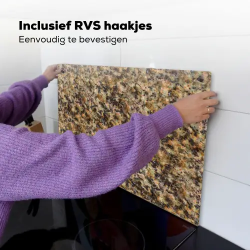 Graniet - Kleur - Bruin Inductie beschemer met haakjes klein 777 -ky-ophangen-nl
