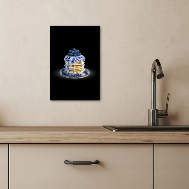 Pannenkoeken - Blauwe Bessen - Bord KitchenYeah - Keuken - Canvas klein -sfeer2